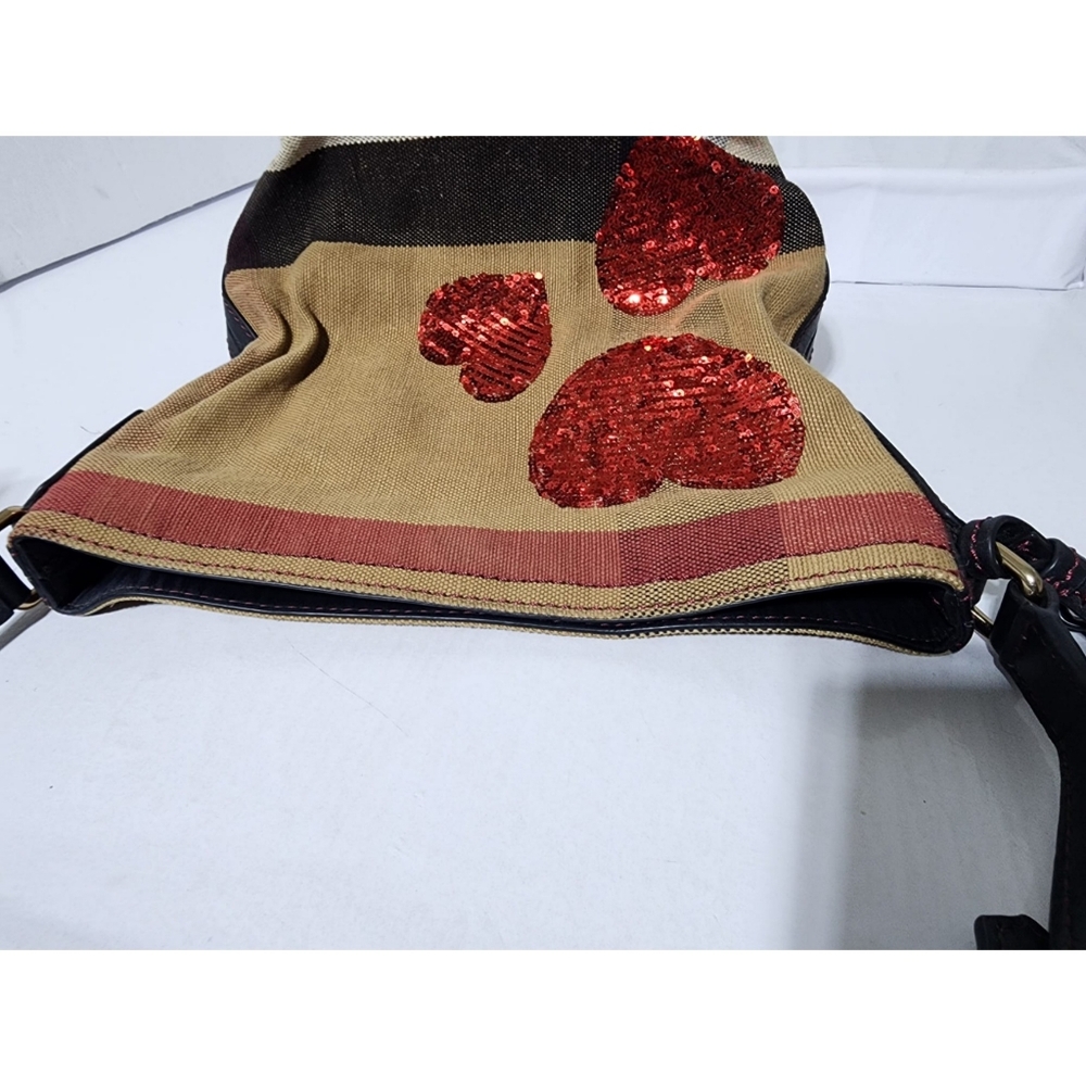 Burberry Ashby Bag House Check Canvas with Sequins Mini Bag Brown/Beige - Picture 9 of 11